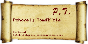 Pohorely Tomázia névjegykártya
